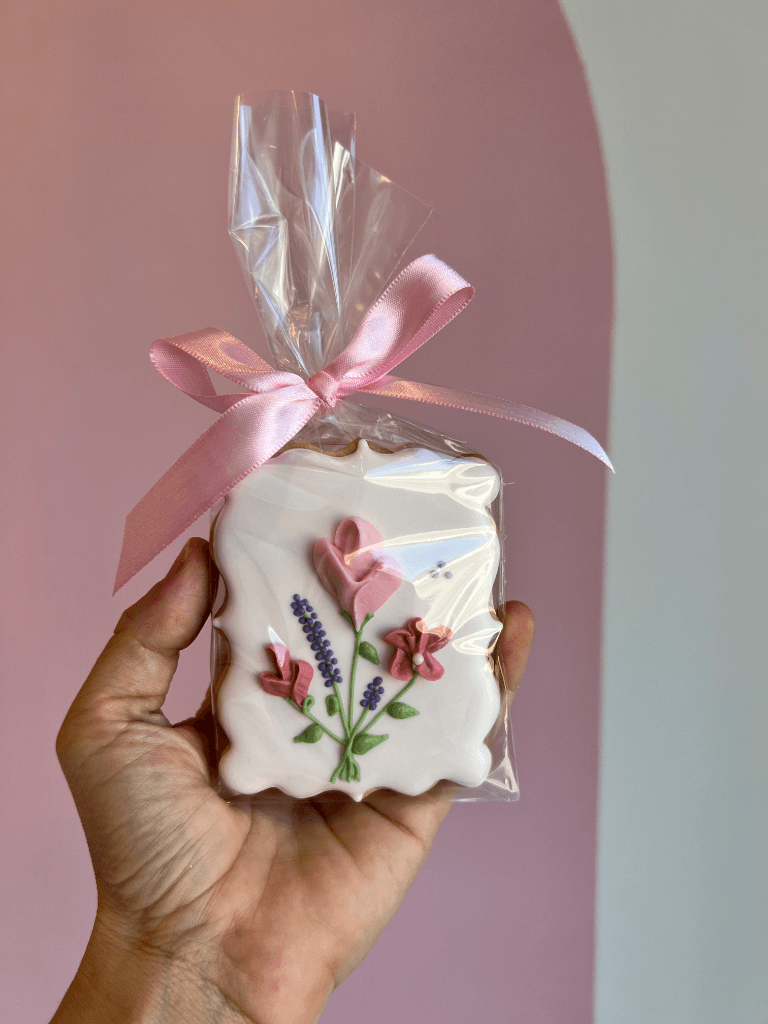 Placa floral - Biscoito artesanal Sabor do Afeto