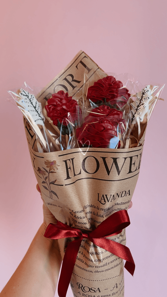 Buquê rosas - Biscoito artesanal Sabor do Afeto
